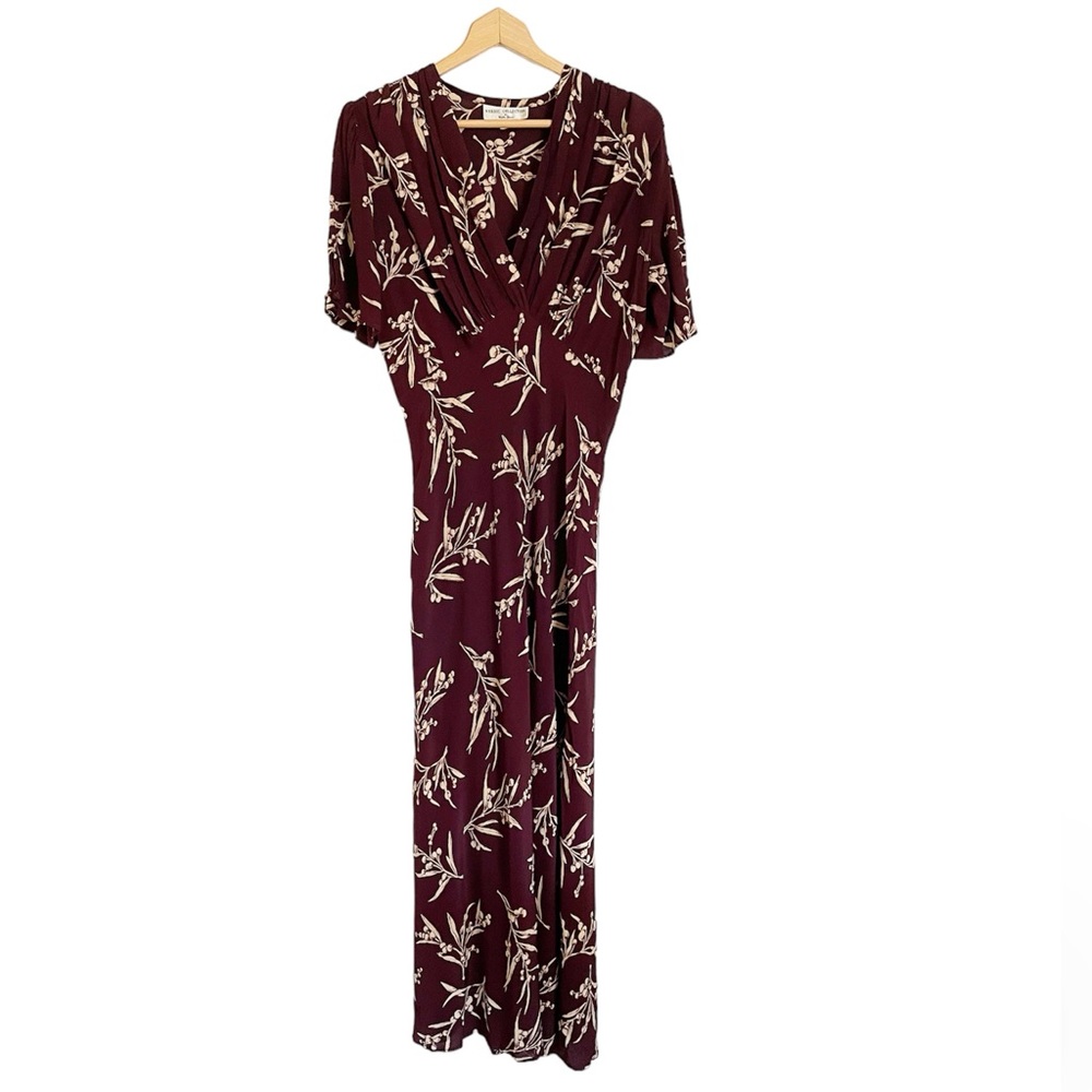 Nordic Collection by Brigitta Jonsson Burgundy Floral Maxi Dress size M